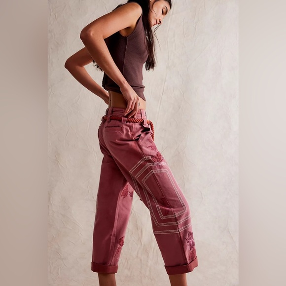 Free People Electric Sands Embroidered Trousers, NWT, size: oversized 2 - Picture 2 of 5